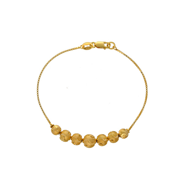 22K Yellow Gold Ball Bead Bracelet (8.9gm) | 
This 22k Indian gold bracelet features the addition of textured ball beads that add a sophistica...