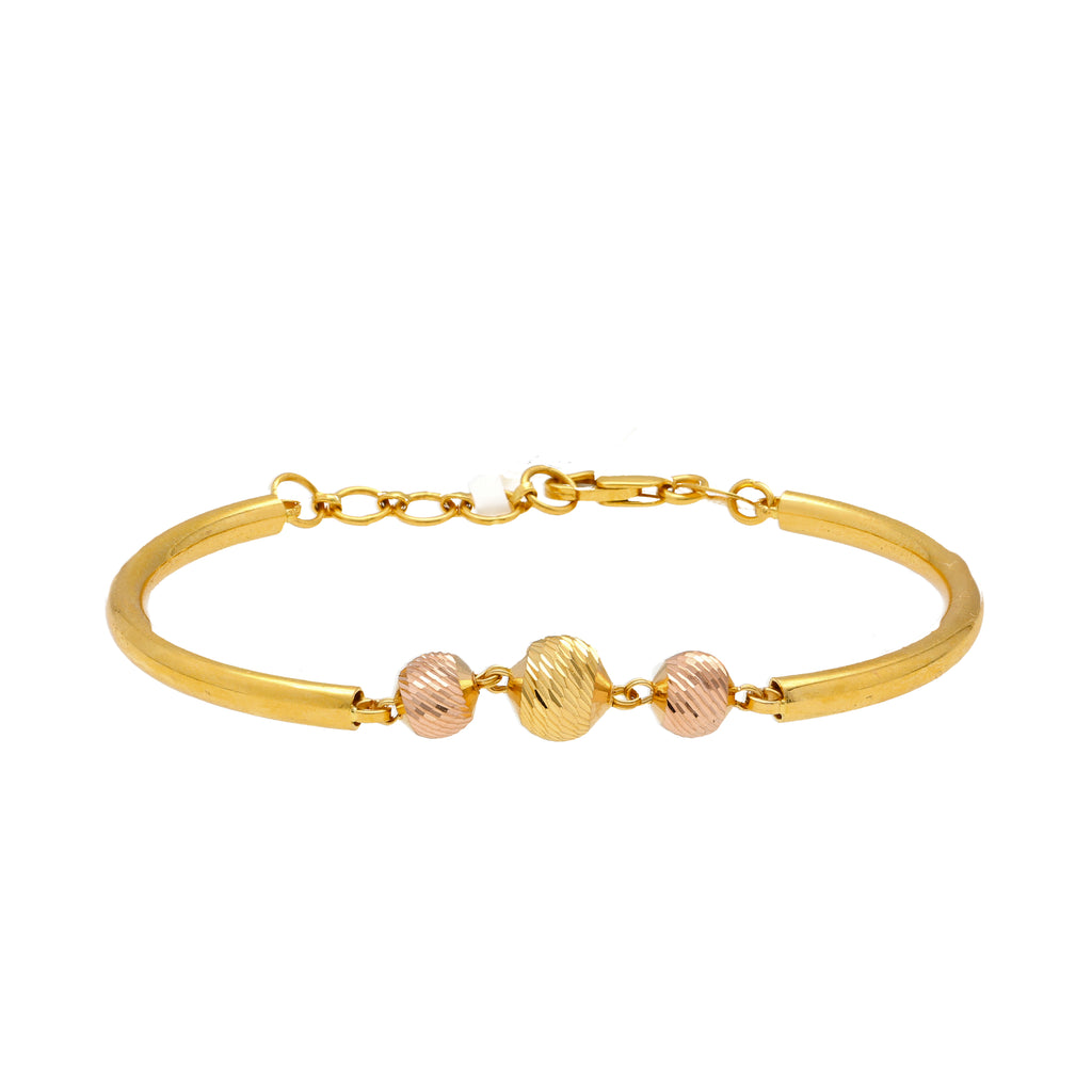 22K Multi-Tone Gold Beaded Bracelet (7.6gm) | 
Add this simple yellow, white, and rose gold bracelet to your look for a multi-tone layer of shi...