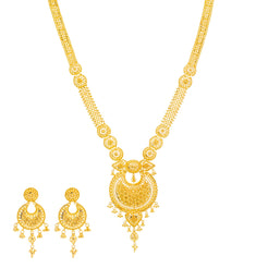 22K Yellow Gold Chandbali Jewelry Set (78.3gm)