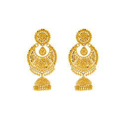 22K Yellow Gold Chandbali Earrings (22.9gm)