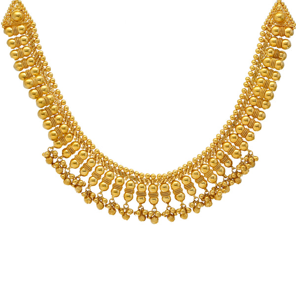 22K Yellow Gold Simple Beaded Choker Set (76.2gm) | 
Our 22K Yellow Gold Simple Choker Jewelry Set uses beaded details to bring the design together. ...