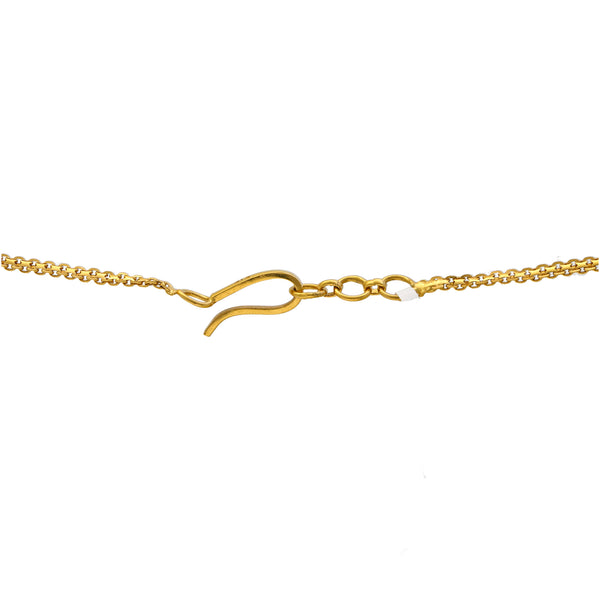 22K Yellow Gold Floral Choker Necklace Set (90.5gm) | 
This beautiful 22k yellow gold Indian jewelry set features engraved details along the choker nec...