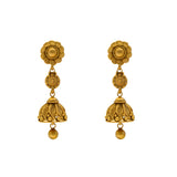 22K Yellow Gold Floral Choker Necklace Set (90.5gm) | 
This beautiful 22k yellow gold Indian jewelry set features engraved details along the choker nec...