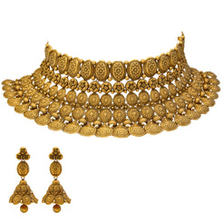 22K Yellow Gold Choker Necklace Set (98gm)