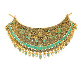 22K Antique Gold Choker Set with Emeralds & Pearls (90.4 grams) | 
Make all those in the room green with envy when you adorn yourself with this breathtaking 22k an...