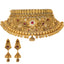 22K Yellow Gold & Ruby Choker Necklace Set (90.4fm)