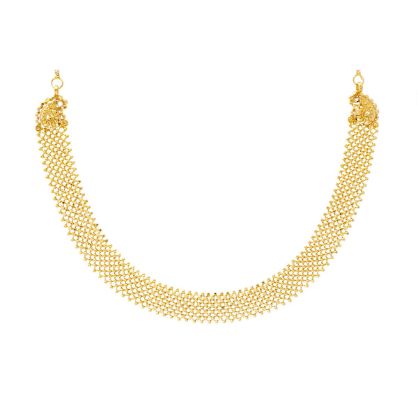 22K Yellow Gold Hemani Collar Jewelry Set (54.1 grams) | 
Our 22K Yellow Gold Hemani Collar Jewelry Set is just what a woman needs to add a rich layer of ...