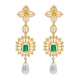 22K Yellow Gold & CZ Necklace Set (77.7gm) | 
Add this radiant 22k yellow gold Indian jewelry necklace and earring set to your bridal, formal,...