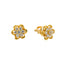 22K Gold & CZ Stone Floral Stud Earrings (1.1gm)