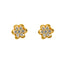 22K Gold & CZ Stone Floral Stud Earrings (1.1gm)