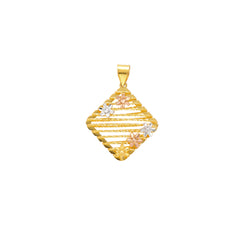 22K Multi-Tone Gold Diamond Pendant for Women (3.1gm)