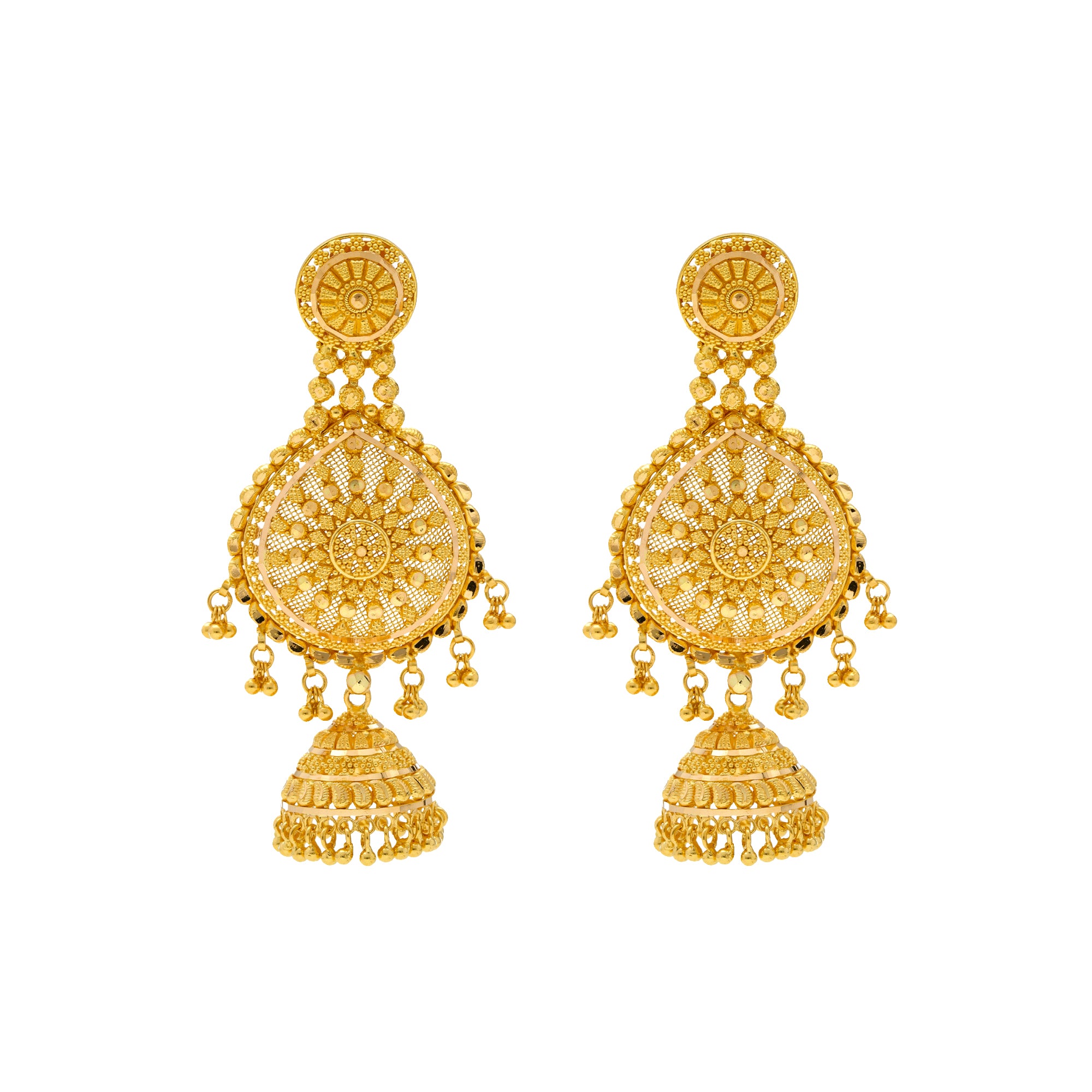 Latest Small AD Jhumka earrings gold Designs | American diamond Jhumka –  Indian Designs