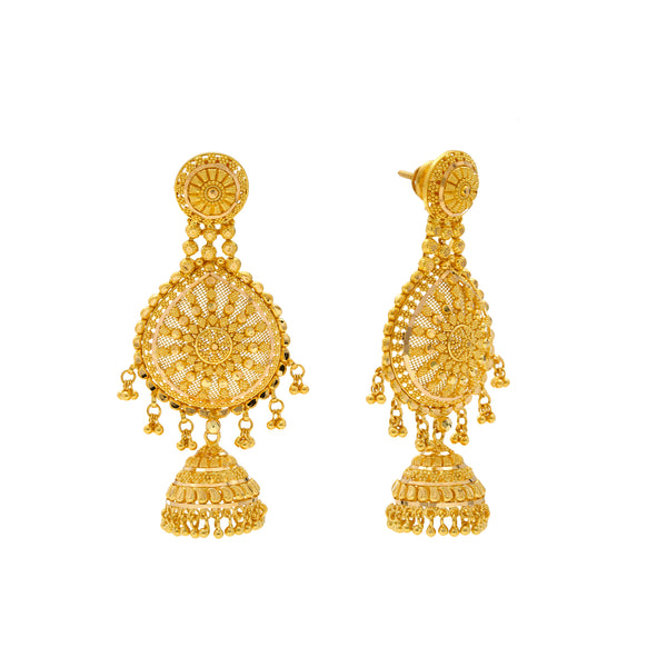 22K Yellow Gold Drop Earrings (26.7gm) | 
Our 22K Yellow Gold Drop Earrings have a stylish design and luxurious appeal that any woman woul...