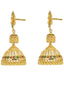 22K Yellow Gold Floral Jhumki Earrings W/ Handpainted Enamel - Virani Jewelers