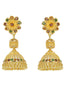 22K Yellow Gold Floral Jhumki Earrings W/ Handpainted Enamel - Virani Jewelers