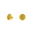 22K Yellow Gold Stud Earrings W/ Enamel Details & Gold Beads on Shield Frame - Virani Jewelers
