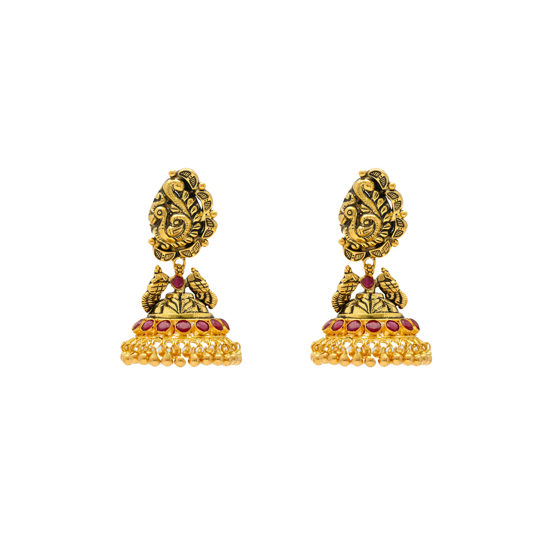 22K Gold Hoop Earrings (Ear Bali) - Bali Jhumkas For Women - 235-GER16119  in 8.600 Grams