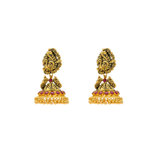 Buy Attractive Pearl Jhumkas Earrings One Gram Gold Muthu Thodu South Indian