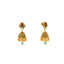 22K Antique Gold & Jewels Jhumka Earrings (16.4gm)
