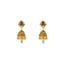 22K Antique Gold & Jewels Jhumka Earrings (16.4gm)