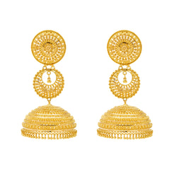22K Yellow Gold Jhumka Earrings (58.6gm)