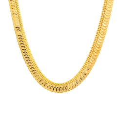 22K Yellow Gold Long Kasu Necklace (77.2gm)