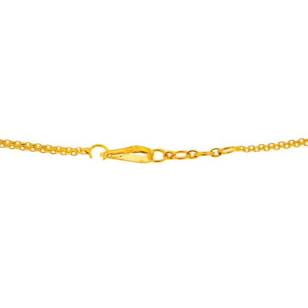 22K Yellow Gold Long Kasu Necklace (77.2gm) | 
Layer this radiant 22k yellow gold kasu necklace with other 22k gold bridal necklace form Virani...