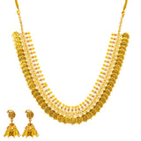 22K Gold Kasu & Jhumka Earring Set w. Gems & CZ Stones (68.4 grams) | 
This unique 22k gold jewelry set is just what a woman needs to add a gleaming layer of gold to t...