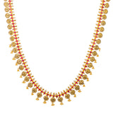 22K Gold Kasu Necklace w. Rubies & CZ Stones (80.8 grams) | 
Add an elegant layer of cultural significance to your outfits with this stunning 22k yellow gold...