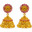 22K Yellow Gold & Ruby Kasu Necklace & Jhumka Earrings (99.5 grams)
