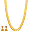 22K Yellow Gold & Ruby Kasu Necklace & Jhumka Earrings (99.5 grams)