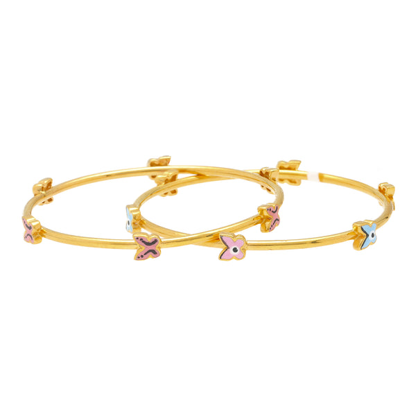 22K Yellow Gold Kids Bangle (11.4gm) | 
Pair this simple 22k gold bangle for kids with nearly any children's look. Features: • 22k yello...