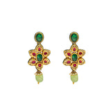 Kundan Pendant Set in 22K Yellow Gold (40.2gm) | 
Show off your culture and pride with this elegant 22 karat yellow gold and kundan pendant set fr...