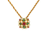 Kundan Pendant Set in 22K Yellow Gold (40.2gm) | 
Show off your culture and pride with this elegant 22 karat yellow gold and kundan pendant set fr...