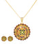 22K Yellow Gold Meenakari Pendant Set (29.8gm)