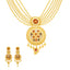 22K Yellow Gold Meenakari Jewelry Set (71.3 grams)
