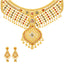 22K Yellow Gold Meenakari Jewelry Set (97.3 grams)