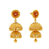 22K Yellow Gold Meenakari Jewelry Set (62.3gm) | 
Shimmer and shine with cultural elegance when you adorn your ears and neck with this fabolous 22...