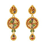 22K Yellow Gold Meenakari Jewelry Set (67.8gm) | 
Pair this stunning 22k gold meenakari jewelry set with traditional gowns, evening wear, or brida...