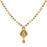 22K Yellow Gold Meenakari Pendant Set (31.5gm) | 
The light, and airy design of this 22k Indian gold jewelry set is simple divine. The vibrant mee...