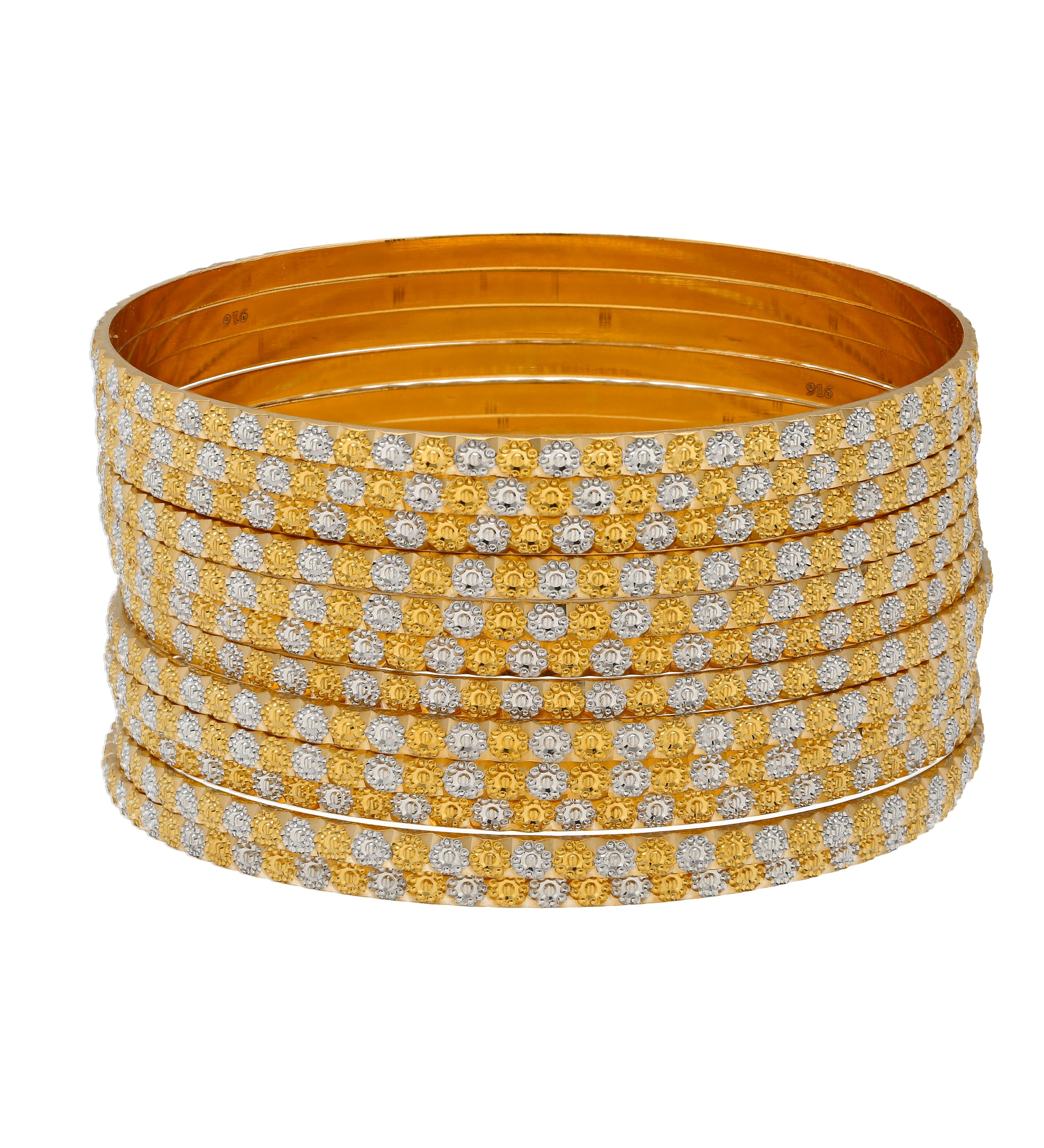 22K Multi-Tone Gold Bangle Set of 12 (134.8gm) – Virani Jewelers