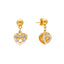 22K Multi-Tone Gold Hanging Heart Earrings (3.9 grams)