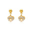 22K Multi-Tone Gold Hanging Heart Earrings (3.9 grams)