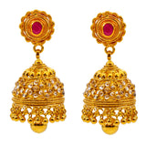 22K Yellow Gold Kasu Laxmi Jewelry Set w. Jhumka Earrings (108 grams) | 
Show off your cultural pride and heritage with this elegant 22k yellow gold jewelry set from Vir...