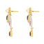 22K Multitone Gold Paisely Pavé Earring & Necklace Set W/ Emerald, Ruby, Pearl & Cubic Zirconia - Virani Jewelers