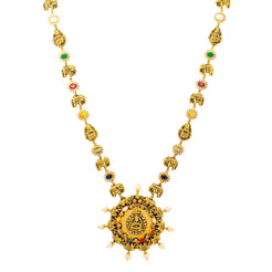 22K Yellow Gold Navratan Laxmi Necklace (86.6 grams)