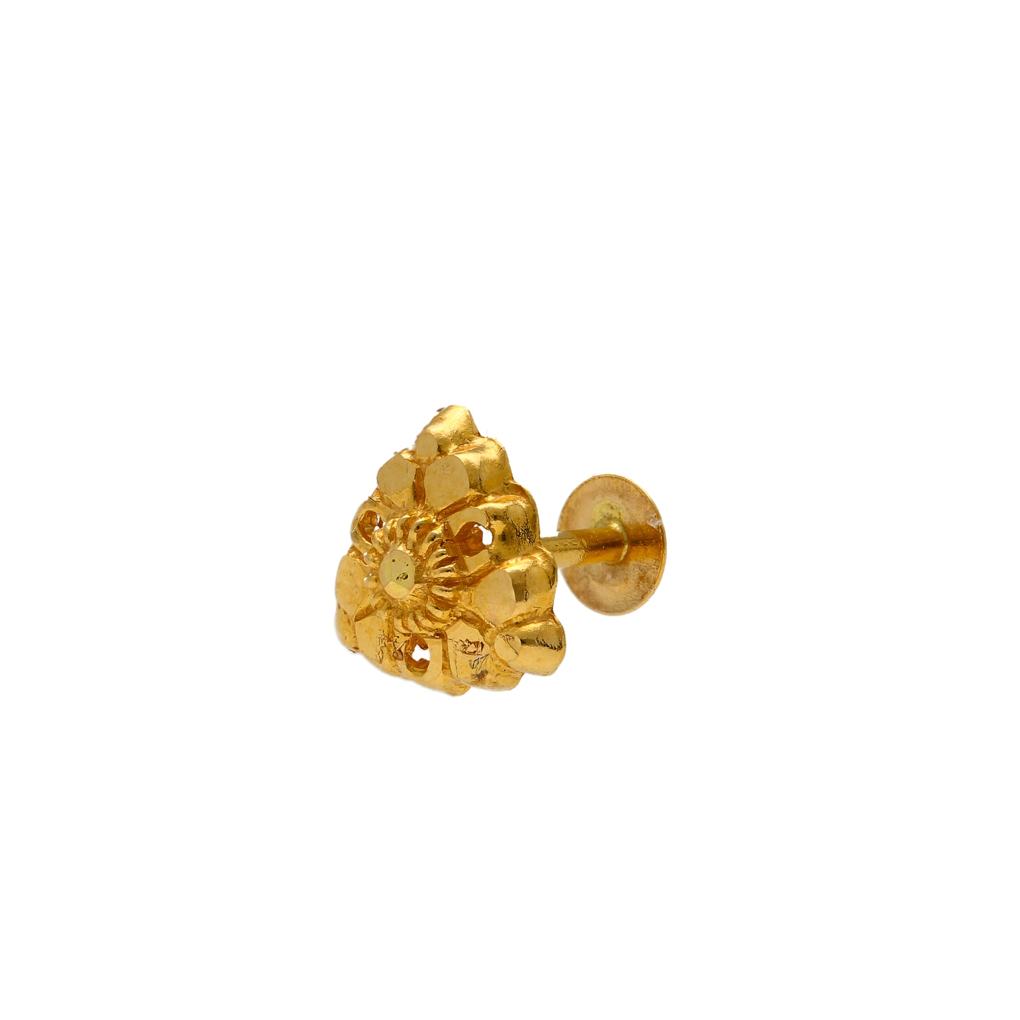 Gold tone cz white stone pearl nose pin dj-39404 – dreamjwell