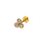 CZ Stone Cluster Nose Pin in 22K Yellow Gold (0.2gm)
