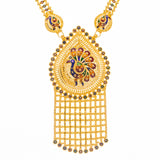 22K Yellow Gold & Enamel Peacock Long Necklace Set (104.4gm) | 
This one of a kind 22k Indian gold jewelry set will add a unique sense of luxury to your look. T...