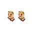 22K Yellow Gold, Ruby, & Pearl Abstract Pendant Set (37.6gm)